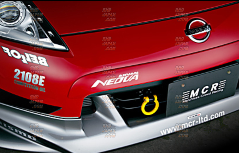 MCR Matchless Crowd racing Traction Hook Front Yellow - Fairlady Z Z34 Standard Bumper